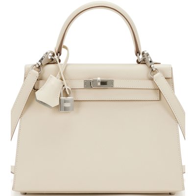 Hermès Kelly Sellier 25 Special Order HSS Verso Craie / Gris Perle Epsom BPHW 