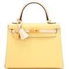 Hermès Kelly Sellier 25 Special Order HSS Jaune Poussin / Nata Epsom BGHW