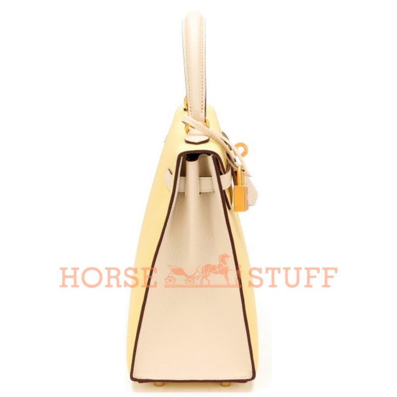 Hermès Kelly Sellier 25 Special Order HSS Jaune Poussin / Nata Epsom BGHW