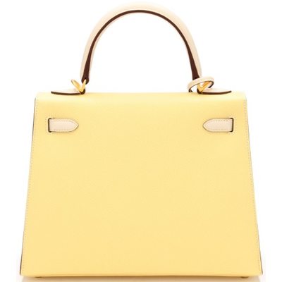 Hermès Kelly Sellier 25 Special Order HSS Jaune Poussin / Nata Epsom BGHW