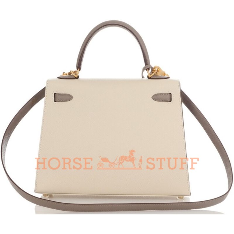 Hermes Kelly  Sellier 25 Special Order HSS Nata / Gris Asphalt BGHW