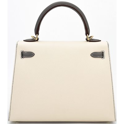 Hermes Kelly Sellier 25 Special Order HSS Nata / Gris Meyer Epsom GHW