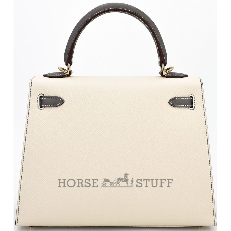 Hermes Kelly Sellier 25 Special Order HSS Nata / Gris Meyer Epsom GHW