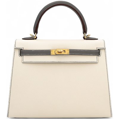 Hermes Kelly Sellier 25 Special Order HSS Nata / Gris Meyer Epsom GHW
