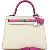 Hermès Kelly Sellier 25 Special Order HSS Nata / Rose Pourpre Epsom BPHW