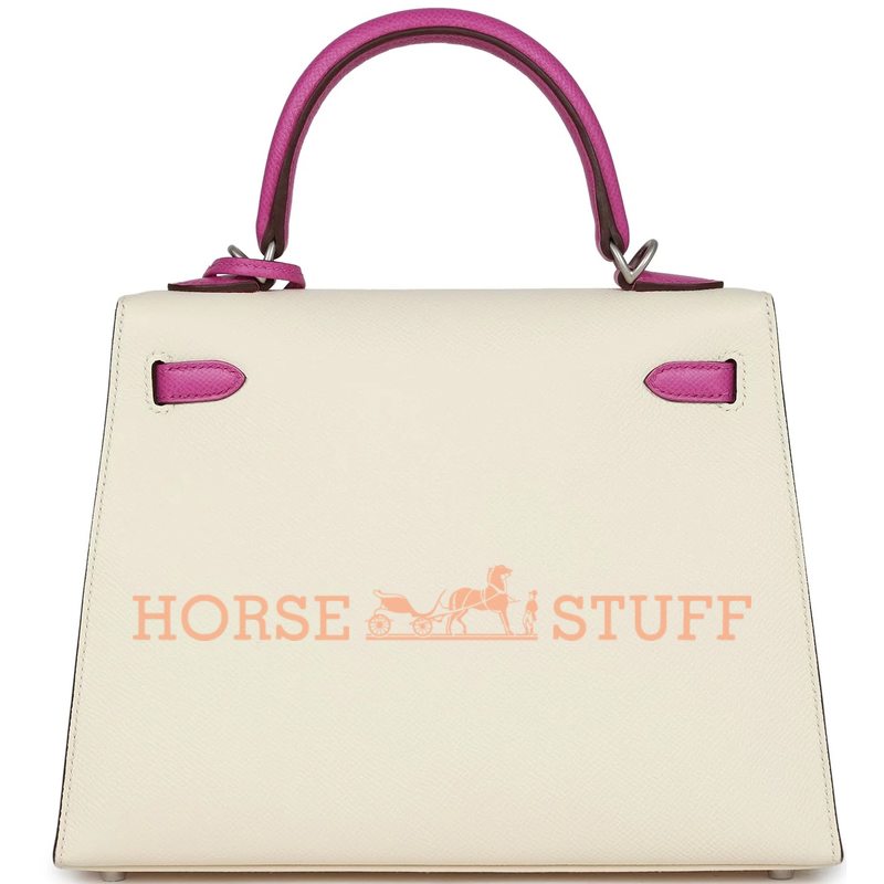 Hermès Kelly Sellier 25 Special Order HSS Nata / Rose Pourpre Epsom BPHW