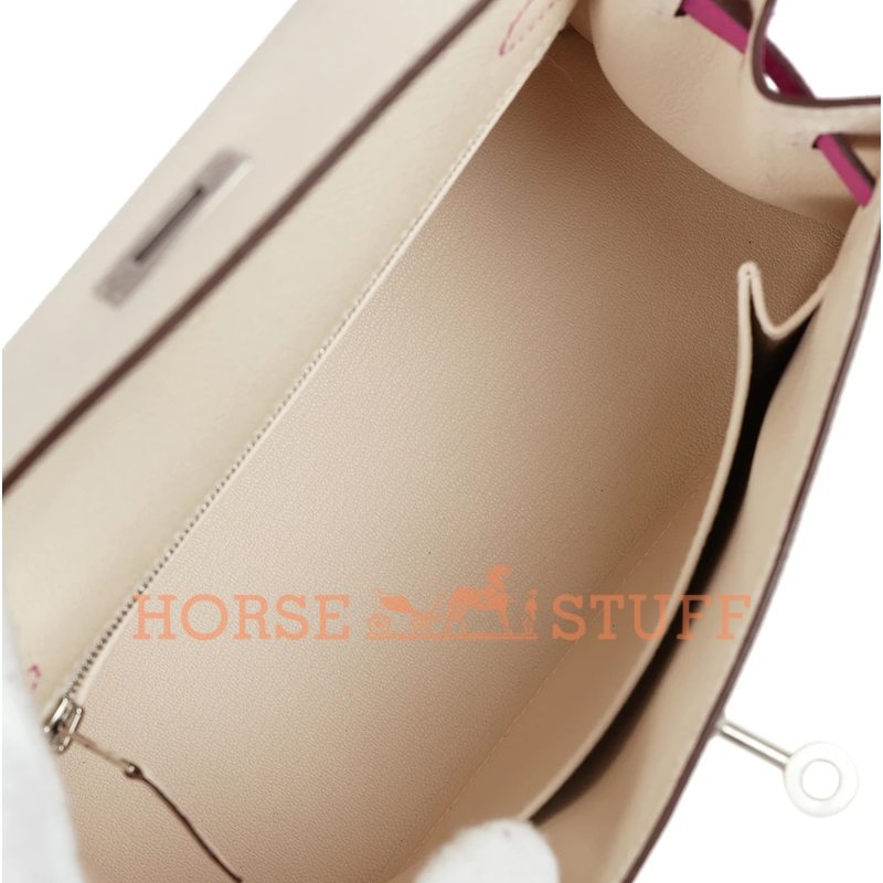 Hermès Kelly Sellier 25 Special Order HSS Nata / Rose Pourpre Epsom BPHW