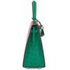 Hermès Kelly Sellier 25 Rose Scheherazade / Vert Emerald Ostrich BPHW