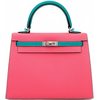 Hermes Kelly Sellier 25 Special Order HSS Rose Azalee / Blue Paon Epsom BPHW