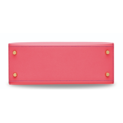 Hermès Kelly Sellier 25 Special Order HSS Rose Lipstick / Blue Electrique Epsom BGHW