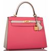 Hermès Kelly Sellier 25 Special Order HSS Rose Azalee / Craie Epsom BGHW