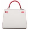 Hermès Kelly Sellier 25 Special Order HSS White / Rose Azalee Epsom Permabrass