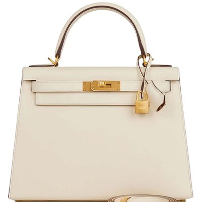 Hermès Kelly Sellier 25 Special Order HSS Verso Nata / Gold Epsom BGHW 