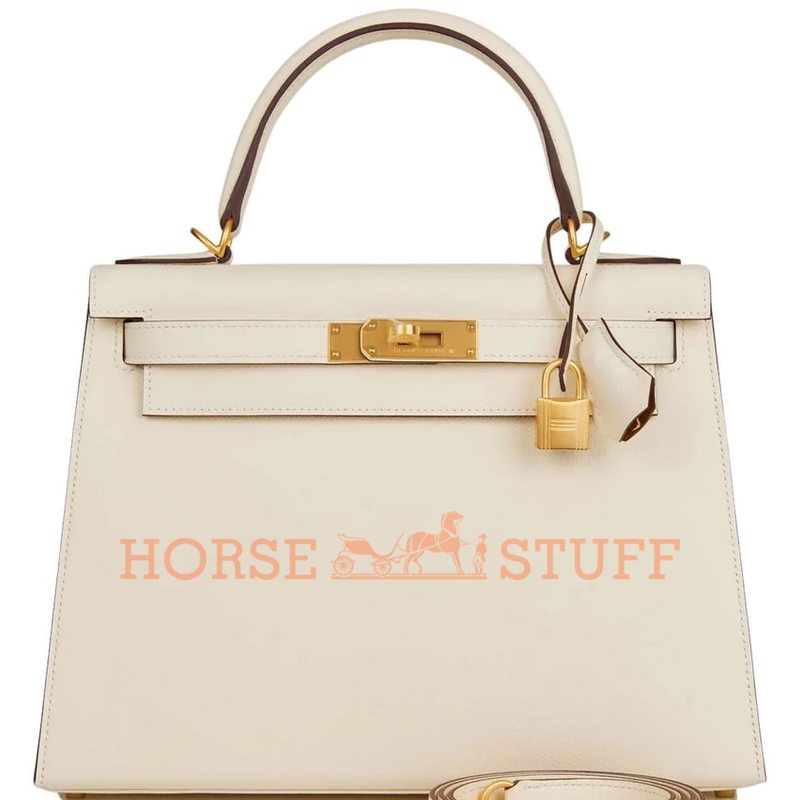 Hermès Kelly Sellier 25 Special Order HSS Verso Nata / Gold Epsom BGHW