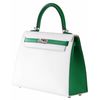 Hermès Kelly Sellier 25 Special Order HSS White / Bambou Epsom PHW