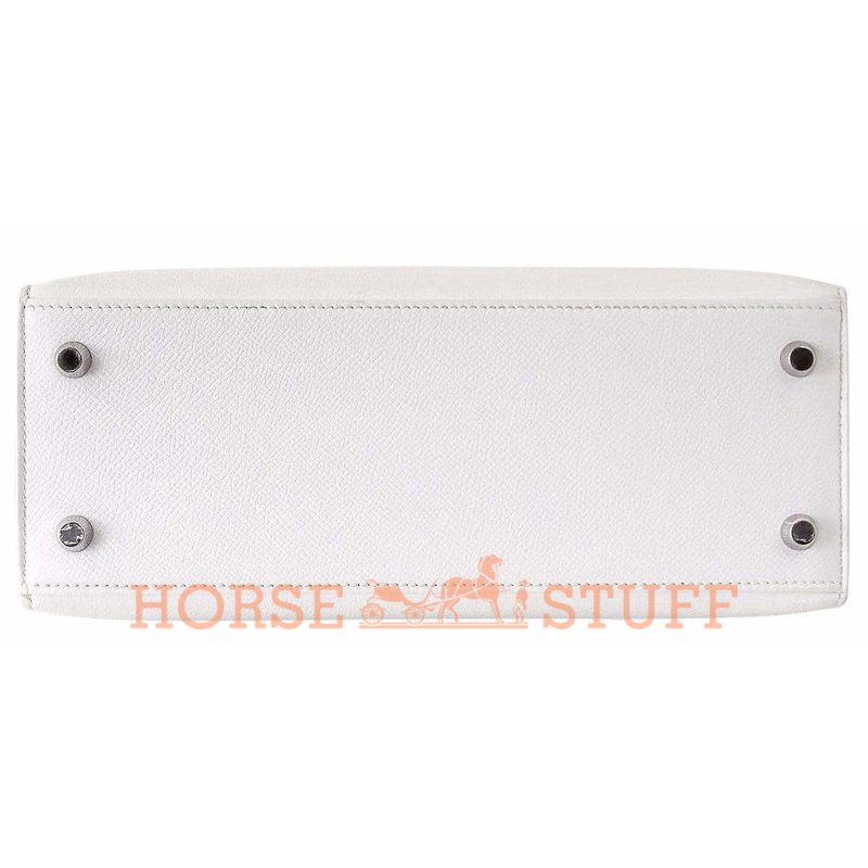 Hermès Kelly Sellier 25 Special Order HSS White / Bambou Epsom PHW