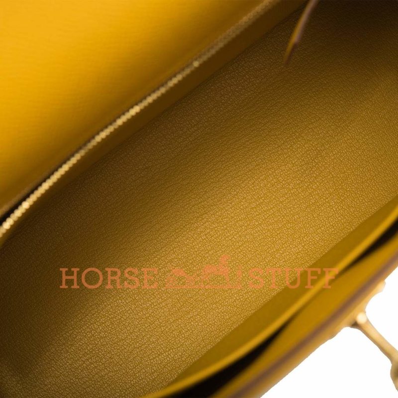 Hermès Kelly Sellier 25 Jaune Ambre Epsom GHW