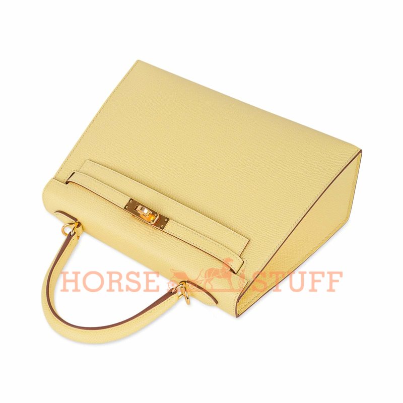 Hermès Kelly Sellier 25 Jaune Poussin Epsom GHW