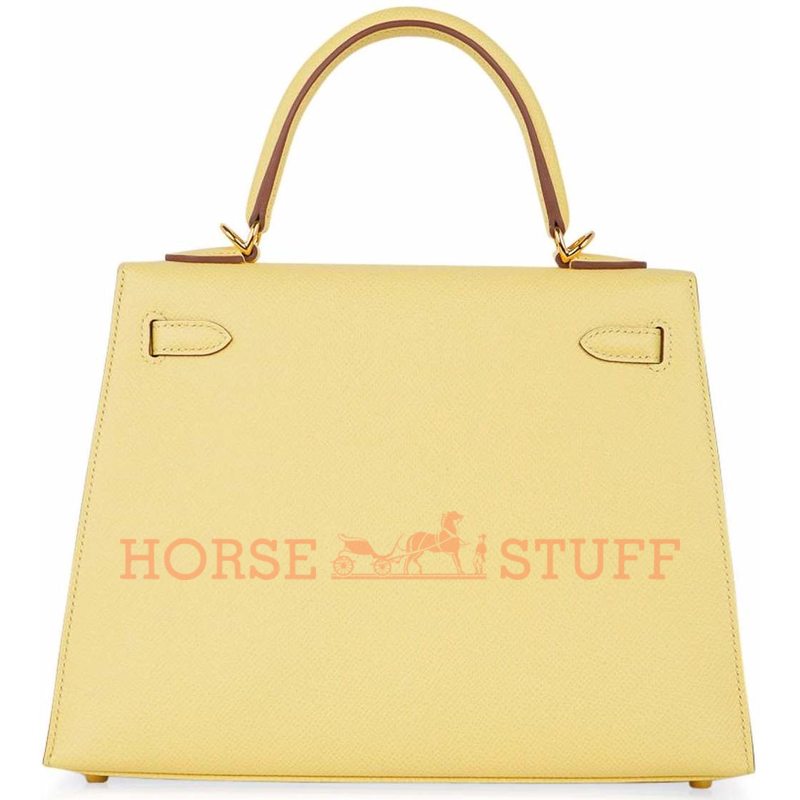 Hermès Kelly Sellier 25 Jaune Poussin Epsom GHW