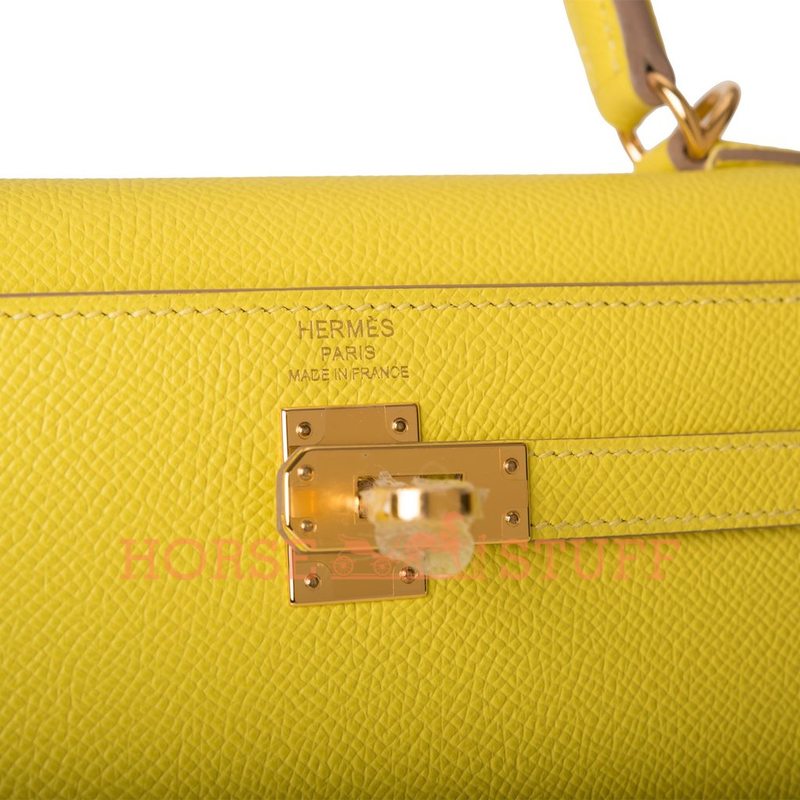 Hermès Kelly Sellier 25 Lime Epsom GHW