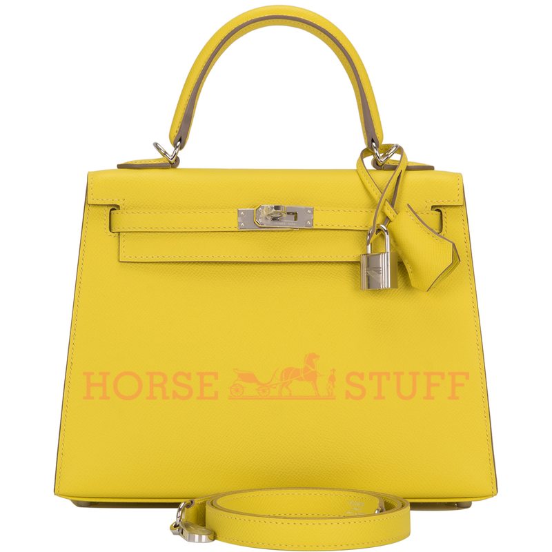 Hermès Kelly Sellier 25 Lime Epsom PHW