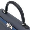 Hermès Kelly Sellier 25 Limited Edition Tricolor Ardoise / Deep Blue / Black Epsom PHW