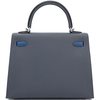 Hermès Kelly Sellier 25 Limited Edition Tricolor Ardoise / Deep Blue / Black Epsom PHW