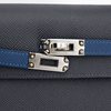Hermès Kelly Sellier 25 Limited Edition Tricolor Ardoise / Deep Blue / Black Epsom PHW