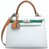 Hermès Kelly Sellier 25 Limited Edition Tricolor Blue Brume / Vert Jade / Gold Epsom PHW