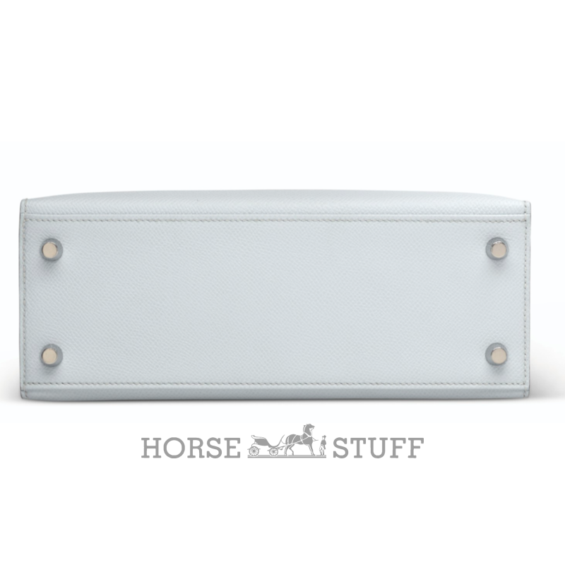 Hermès Kelly Sellier 25 Limited Edition Tricolor Blue Brume / Vert Jade / Gold Epsom PHW