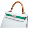 Hermès Kelly Sellier 25 Limited Edition Tricolor Blue Brume / Vert Jade / Gold Epsom PHW