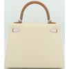 Hermès Kelly Sellier 25 Limited Edition Tricolor Craie / Mauve Pale / Gold Epsom PHW
