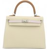 Hermès Kelly Sellier 25 Limited Edition Tricolor Craie / Mauve Pale / Gold Epsom PHW