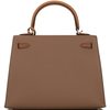 Hermès Kelly Sellier 25 Limited Edition Tricolor Etoupe / Alezan / Biscuit Epsom PHW