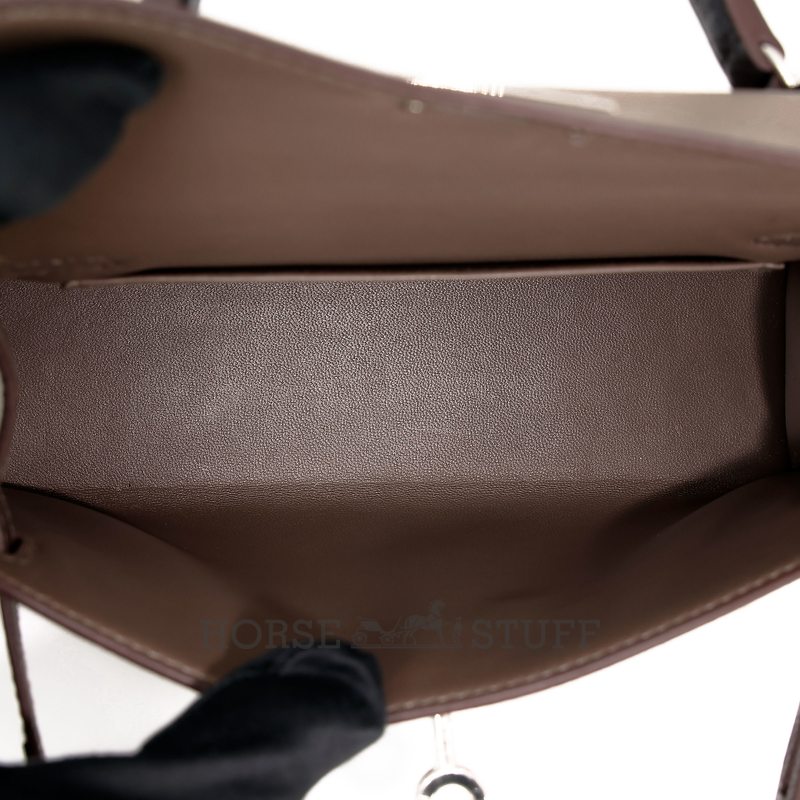 Hermès Kelly Sellier Mini II Limited Edition Tricolor Etoupe / Ebene / Black Epsom PHW