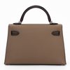 Hermès Kelly Sellier Mini II Limited Edition Tricolor Etoupe / Ebene / Black Epsom PHW