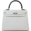 Hermès Kelly Sellier 25 Limited Edition Tricolor Gris Pale / Vert Fizz / Graphite Epsom PHW