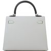Hermès Kelly Sellier 25 Limited Edition Tricolor Gris Pale / Vert Fizz / Graphite Epsom PHW