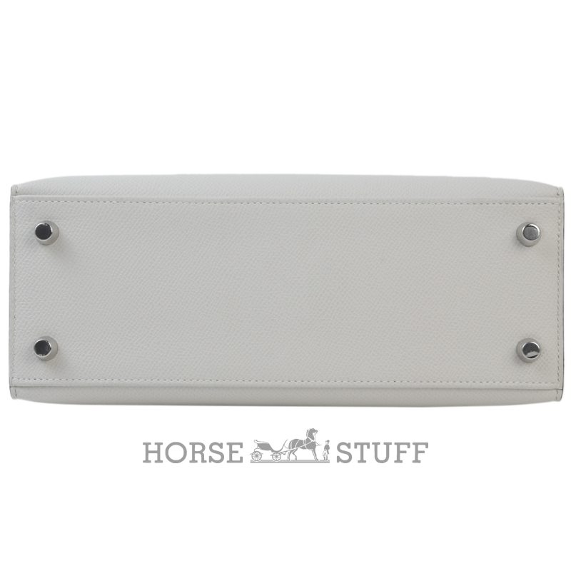 Hermès Kelly Sellier 25 Limited Edition Tricolor Gris Pale / Vert Fizz / Graphite Epsom PHW