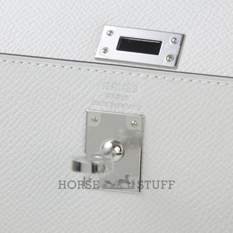 Hermès Kelly Sellier 25 Limited Edition Tricolor Gris Pale / Vert Fizz / Graphite Epsom PHW