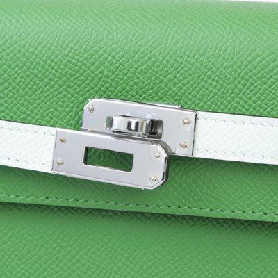 Hermès Kelly Sellier 25 Limited Edition Tricolor Vert Yucca / Vert Fizz / Etoupe Epsom PHW