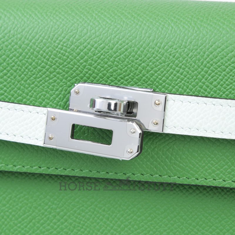 Hermès Kelly Sellier 25 Limited Edition Tricolor Vert Yucca / Vert Fizz / Etoupe Epsom PHW