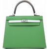 Hermès Kelly Sellier 25 Limited Edition Tricolor Vert Yucca / Vert Fizz / Etoupe Epsom PHW