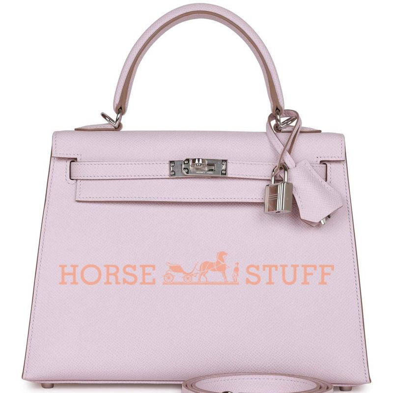 Hermès Kelly Sellier 25 Mauve Pale Epsom PHW