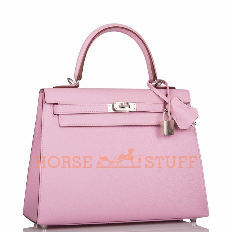 Hermès Kelly Sellier 25 Mauve Sylvestre Epsom PHW