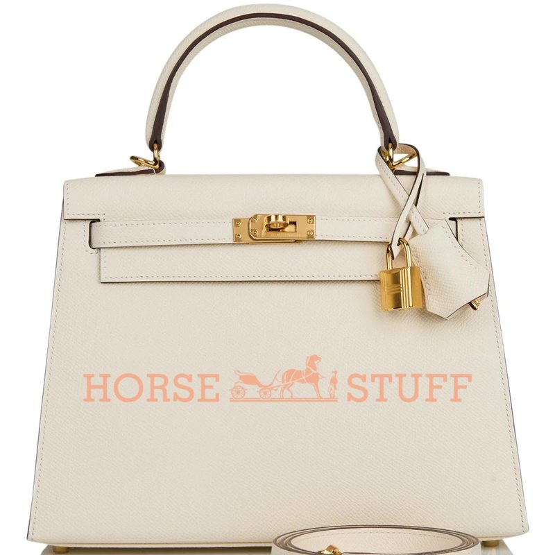 Hermès Kelly Sellier 25 Chai Epsom GHW