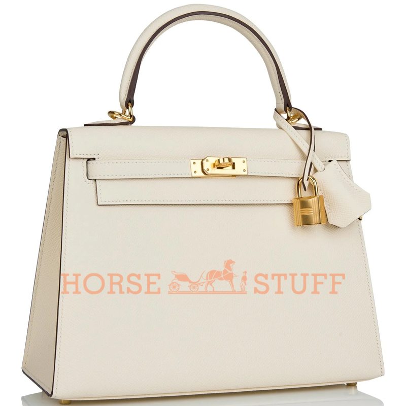 Hermès Kelly Sellier 25 Chai Epsom GHW