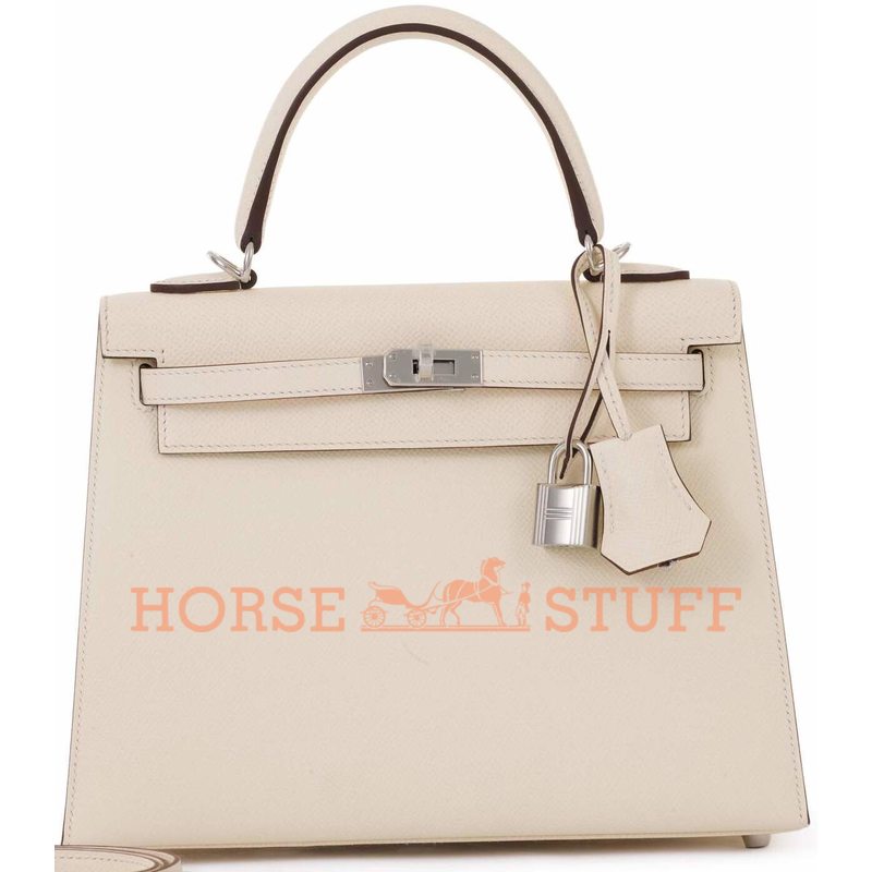 Hermès Kelly Sellier 25 Nata Epsom PHW