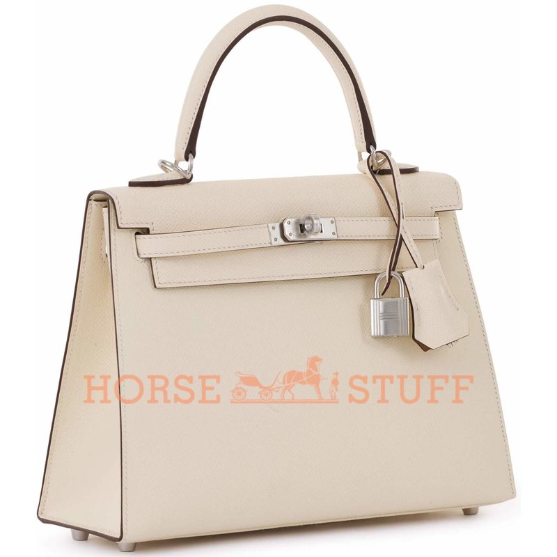 Hermès Kelly Sellier 25 Nata Epsom PHW