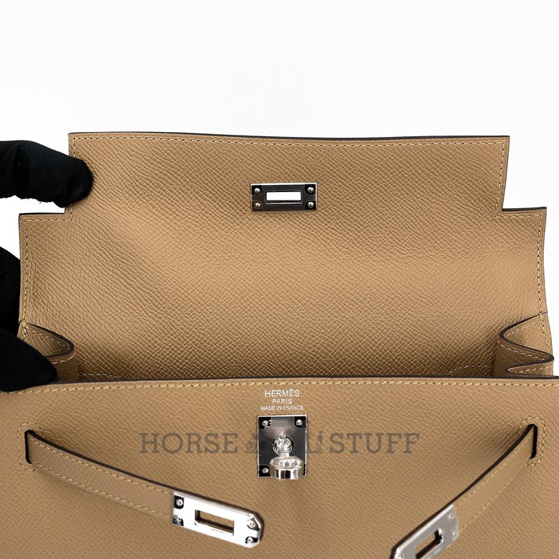 Hermes Kelly Sellier 25 Poussiere Epsom PHW
